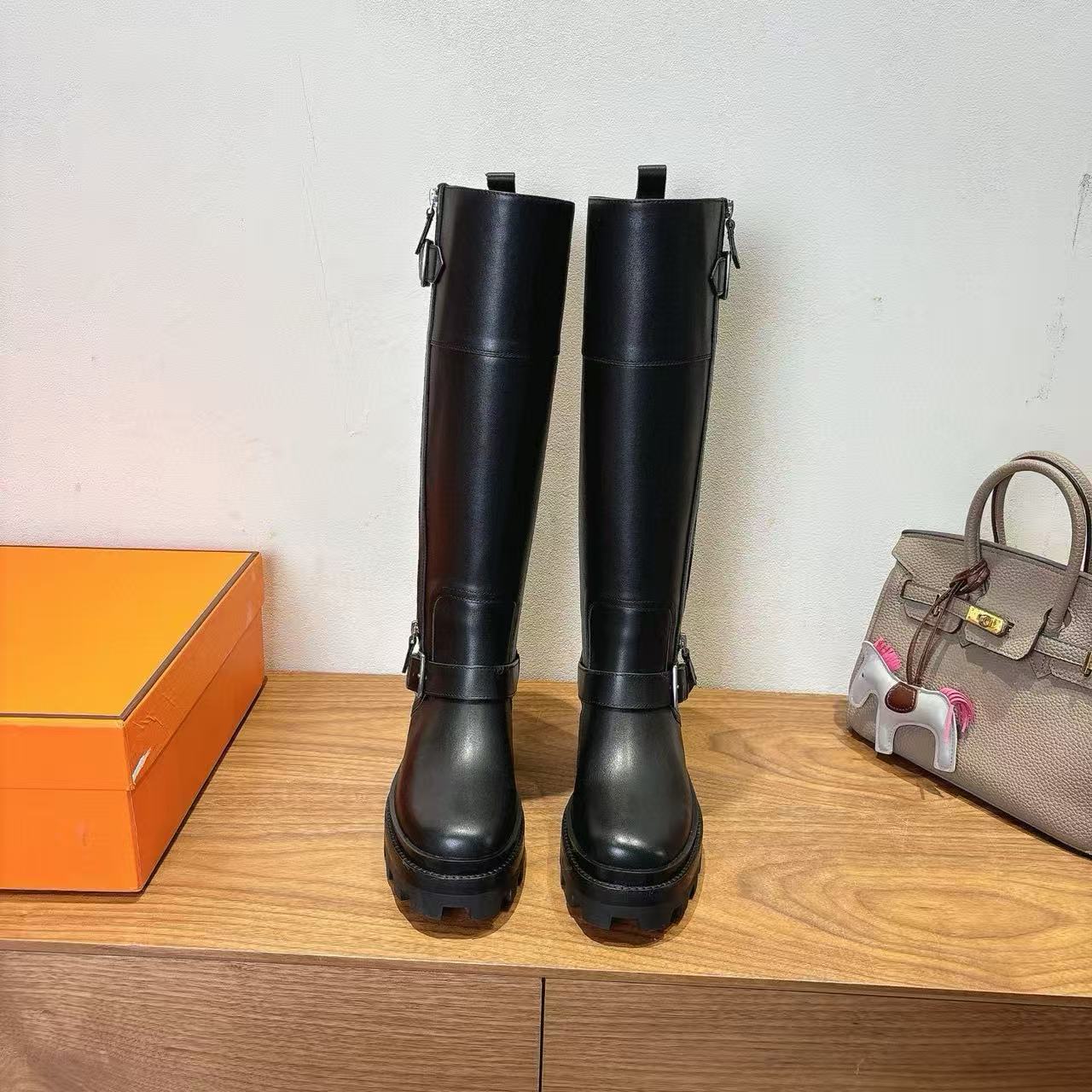 HM Jamie High Boots Black Calfskin