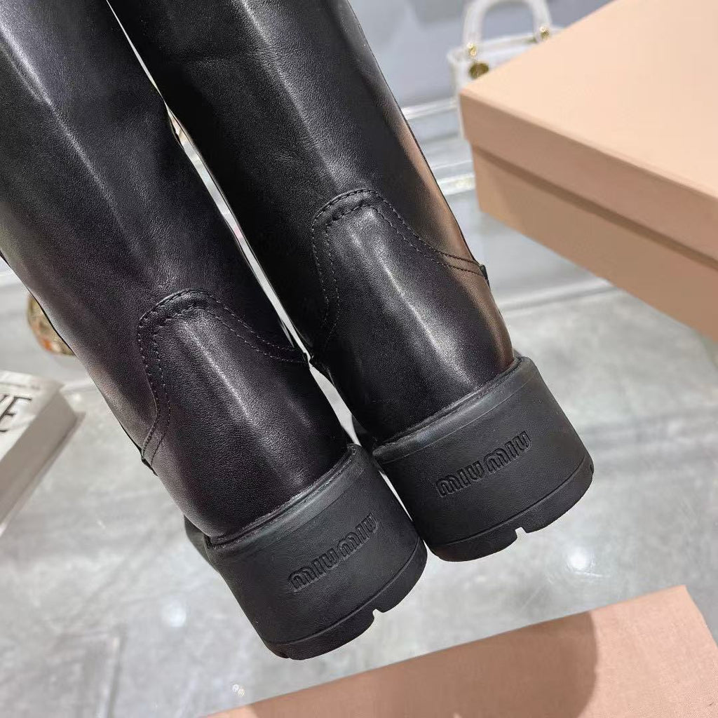 Miumiu 2025 Boot Black Cowhide 177518