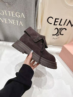 MiuMiu New Balance Ankle Boots Chocolate Suede