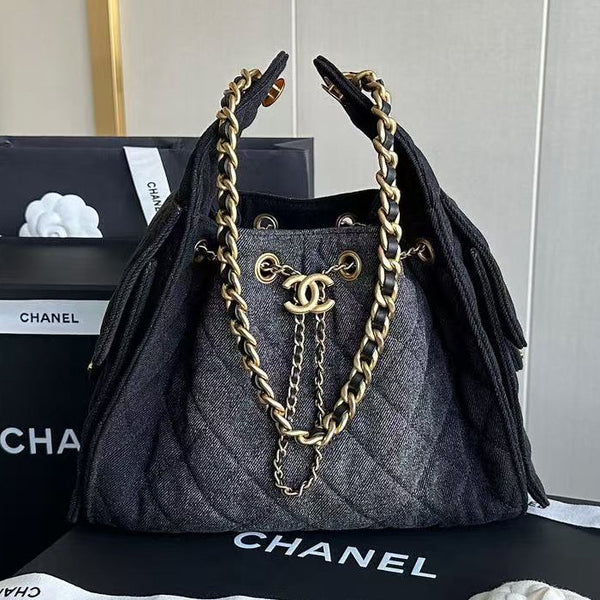 CC 25C Hobo Bag 30cm Black Denim