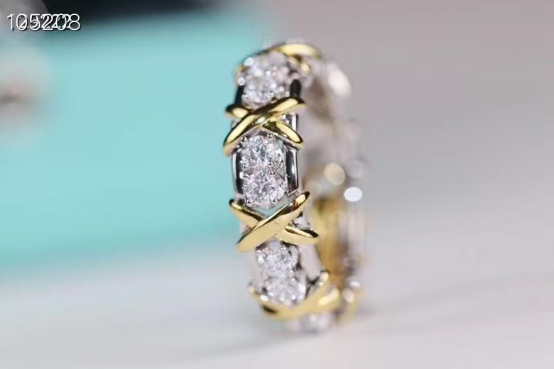 SIXTEEN STONE SILVER GOLD RING