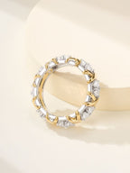 SIXTEEN STONE SILVER GOLD RING