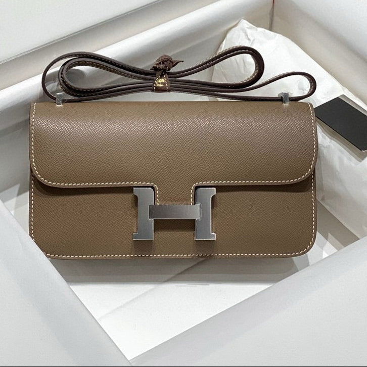 HM Constance Elan 24cm Bag Taupe Epsom Leather Silver Hardware