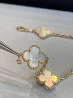 CLOVER 5 WHITE MOP SILVER BRACELET
