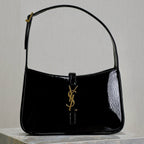 YSL 2025 Le5A7 Bag 25cm Black Gold Patent Leather