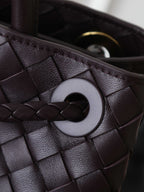 BV MEDIUM ANDIAMO 32CM DARK BROWN CHOCOLATE LAMBSKIN