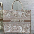 CD 2025 Book Tote 41cm Bag Brown White Canvas