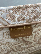 CD 2025 Book Tote 41cm Bag Brown White Canvas