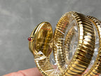 Bvlgari Serpenti Tubogas 35mm Diamond Gold Double Spiral Black Dial Watch