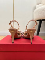 Valentino Garavani Bowow 85mm Slingbacks Rose Cannelle Cowhide