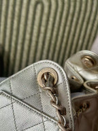CC 2025 Hobo Bag Gold 22cm Metallic Grained Calfskin