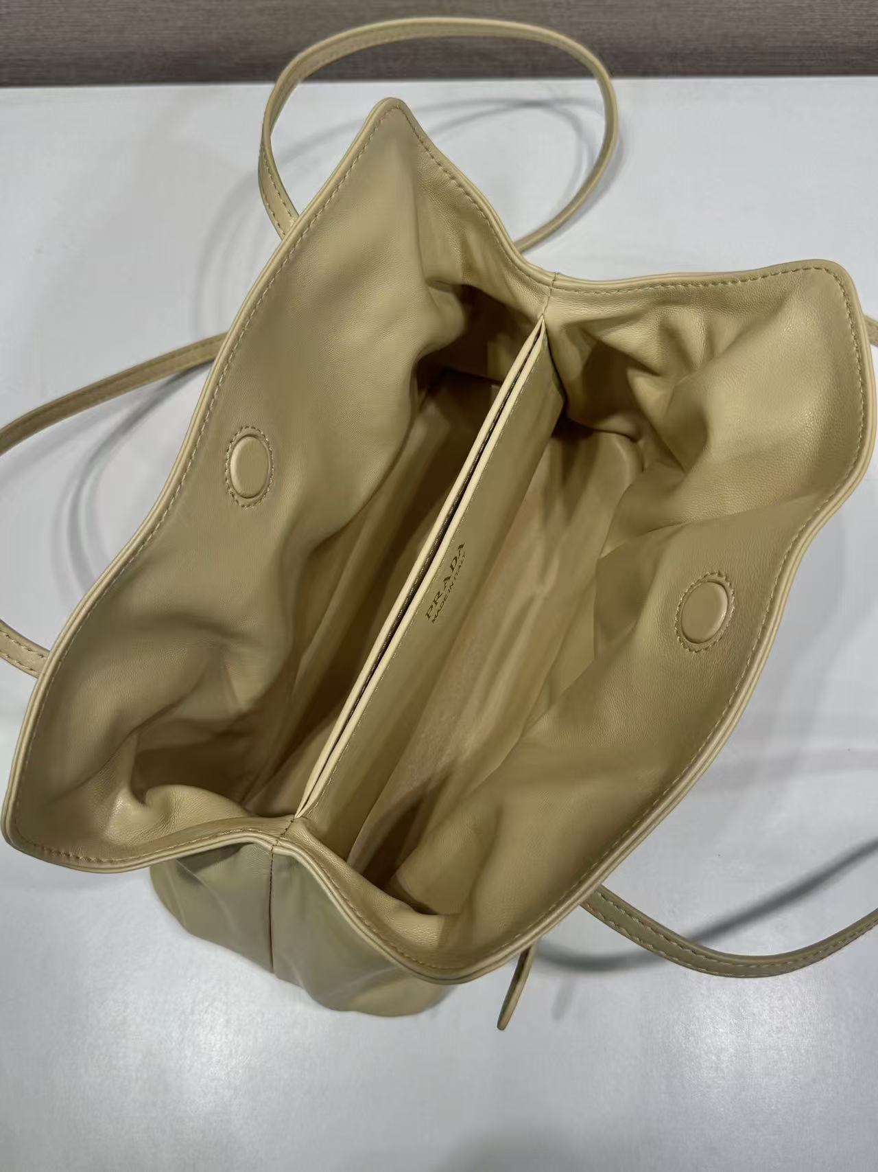 Prada Cloud Bag 25cm Pastel Yellow Sheepskin