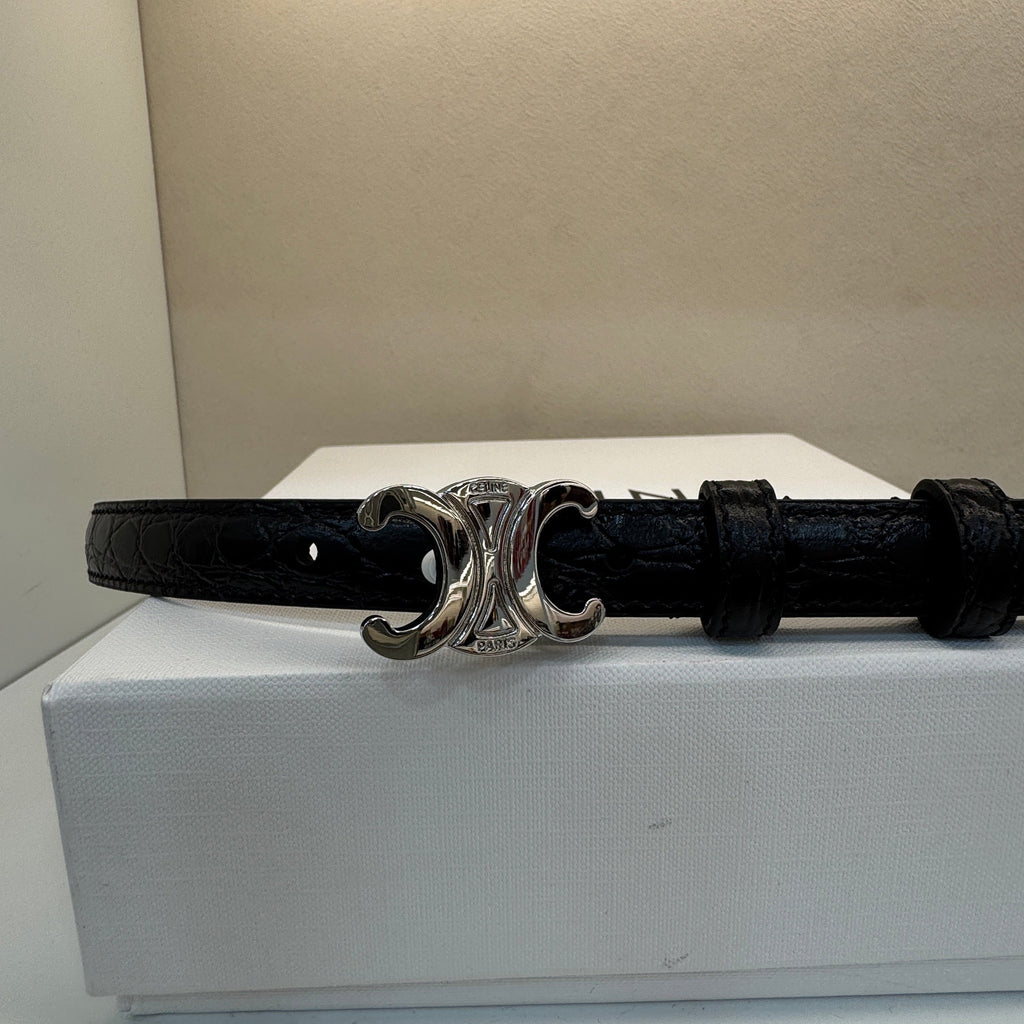 CEL Silver Buckle Belt 18mm Calfskin 176671