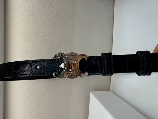 CEL Silver Buckle Belt 18mm Calfskin 176671