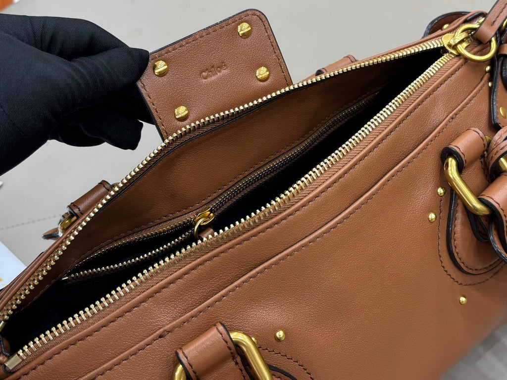 Chloe Paddington 36cm Bag With Gold-tone Hardware Brown Leather