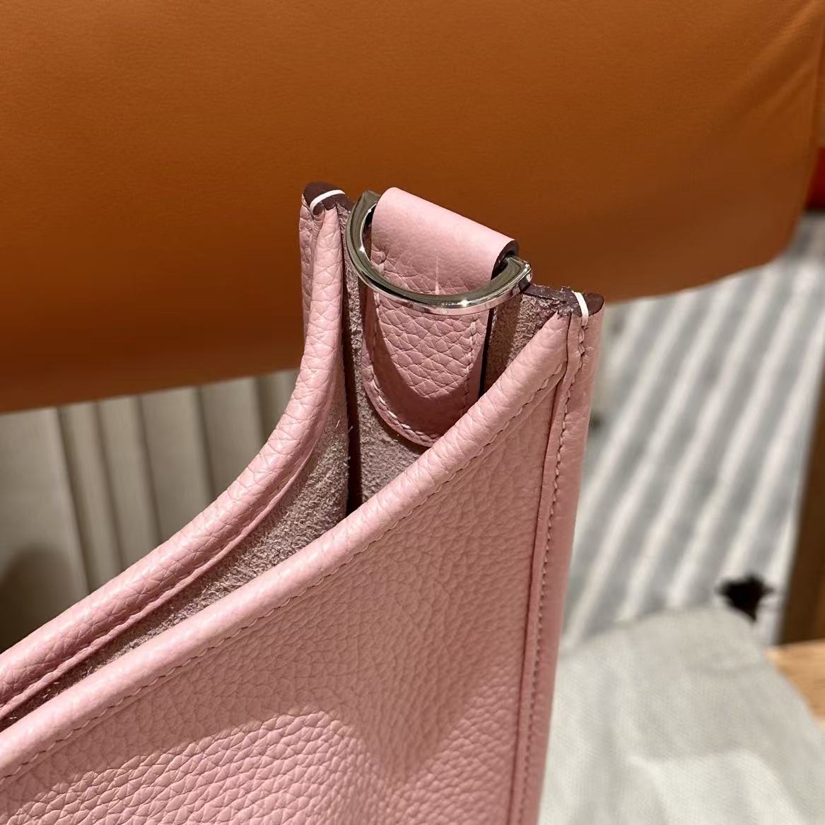 HM Evelyne 23cm Pink Togo Silver Hardware