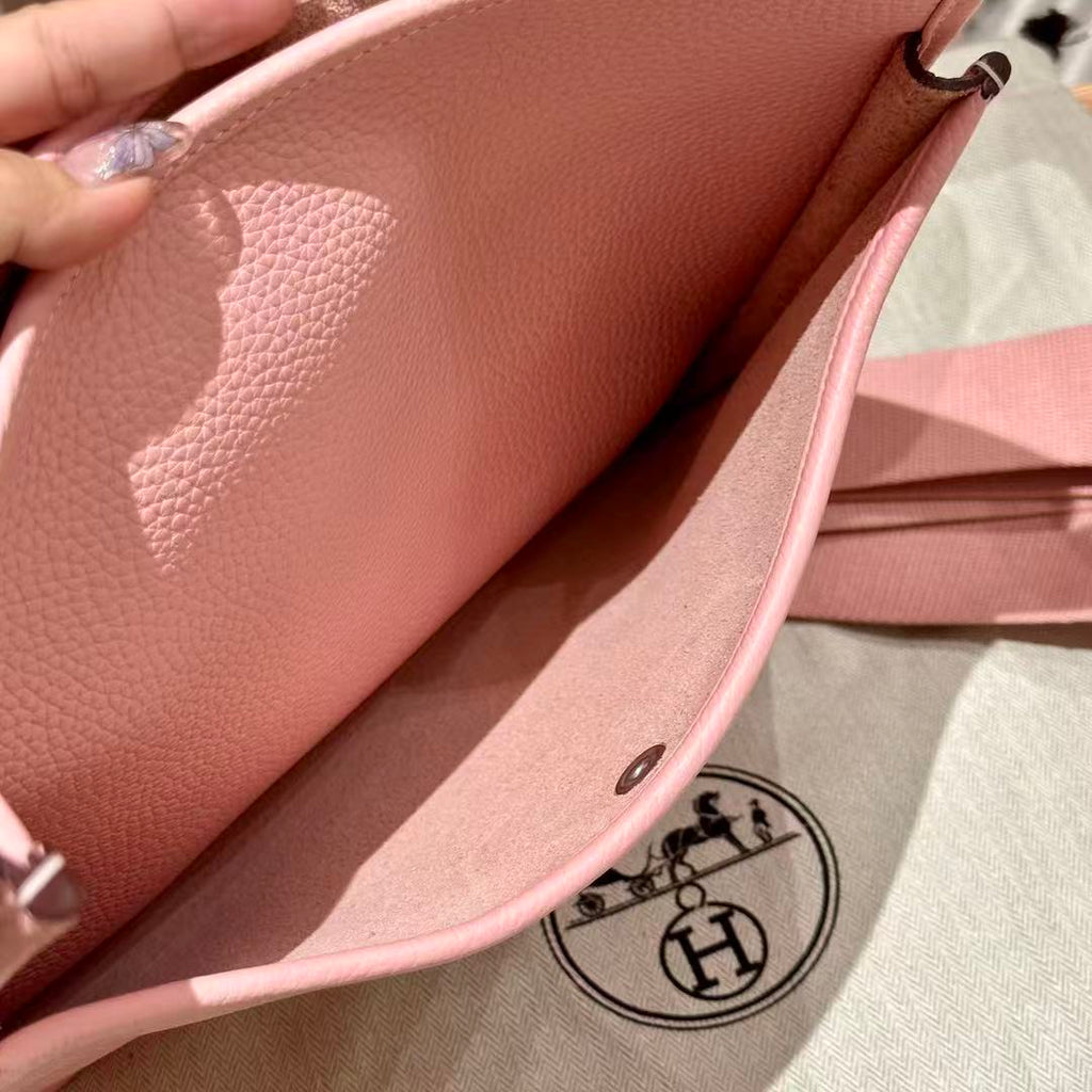 HM Evelyne 23cm Pink Togo Silver Hardware