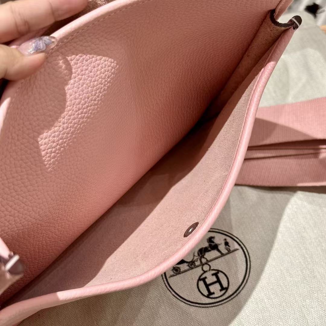 HM Evelyne 23cm Pink Togo Silver Hardware