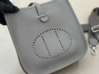 HM Evelyne 23cm Grey Togo Silver Hardware