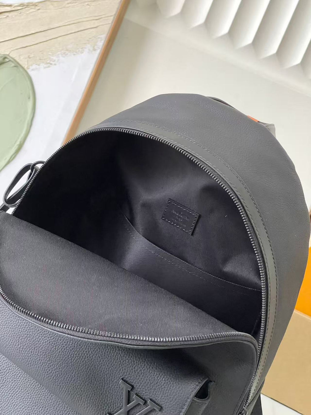 LV M22503 Takeoff Backpack Black Aerogram Cowhide