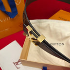 LV ICONIC 38 MM IN BROWN DAMIER CALFSKIN GOLD HARDWARE