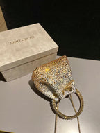 Jimmy Bucket Bag Gold Satin With Crystals