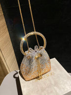 Jimmy Bucket Bag Gold Satin With Crystals