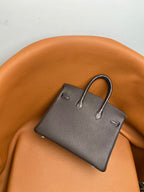 HM BIRKIN 25CM Dark Taupe CROCODILE AND TOGO LEATHER SILVER HARDWARE