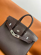 HM BIRKIN 25CM Dark Taupe CROCODILE AND TOGO LEATHER SILVER HARDWARE