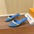 LV neo revival 55 blue denim tan leather