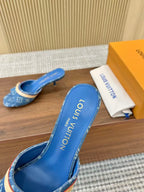 LV neo revival 55 blue denim tan leather