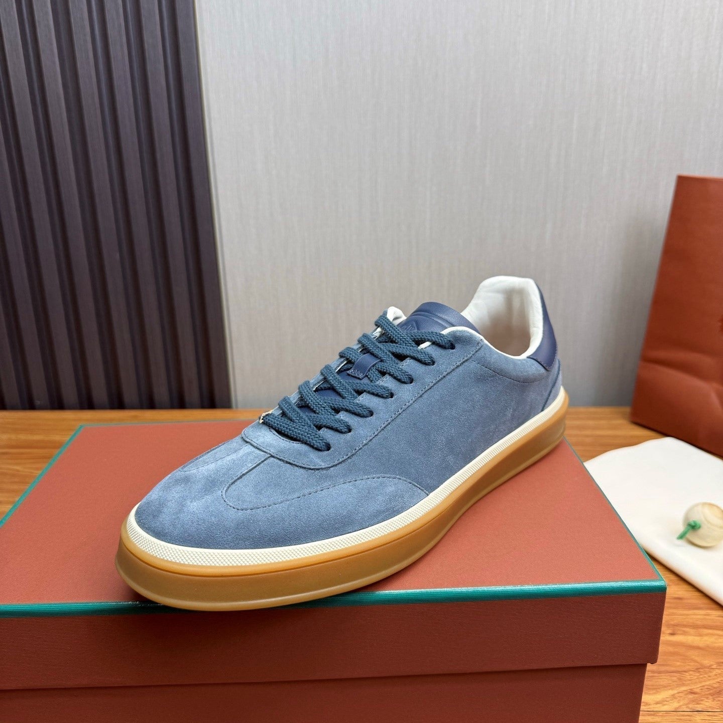 LP Tennis Walk Sneaker Full Dark Blue Suede Leather