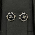 25P EARRING IN COPPER BLACK LEATHER-THREADED OVAL