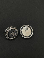 25P EARRING IN COPPER BLACK LEATHER-THREADED OVAL