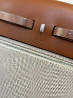 HERBAG MESSENGER 39 BAG IN BROWN CANVAS WAXED LEATHER
