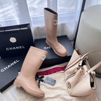 CC RAIN BOOTS BEIGE TPU MID - TOP WITH WHITE LOGO