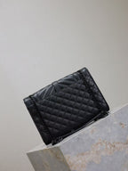YSL Envelope Chain Large Bag 24cm Black Cowhide