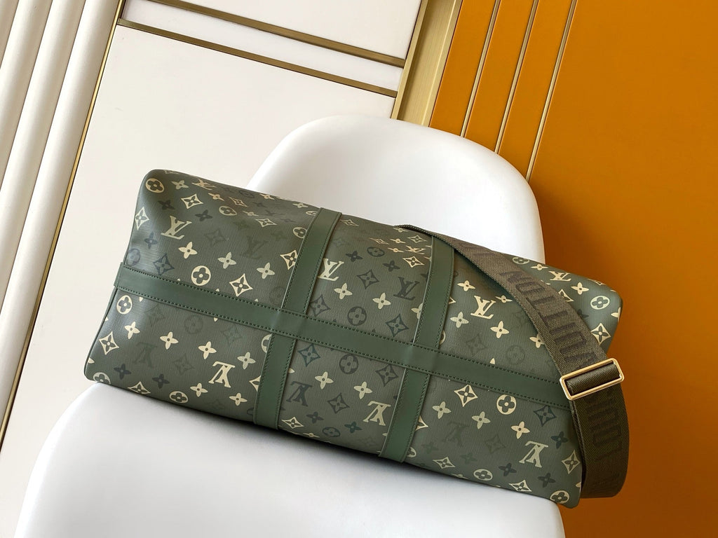 LV Keepall Bandoulière 50 Green  Monogram Surplus Canvas