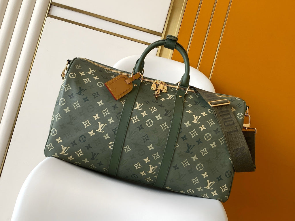 LV Keepall Bandoulière 50 Green  Monogram Surplus Canvas
