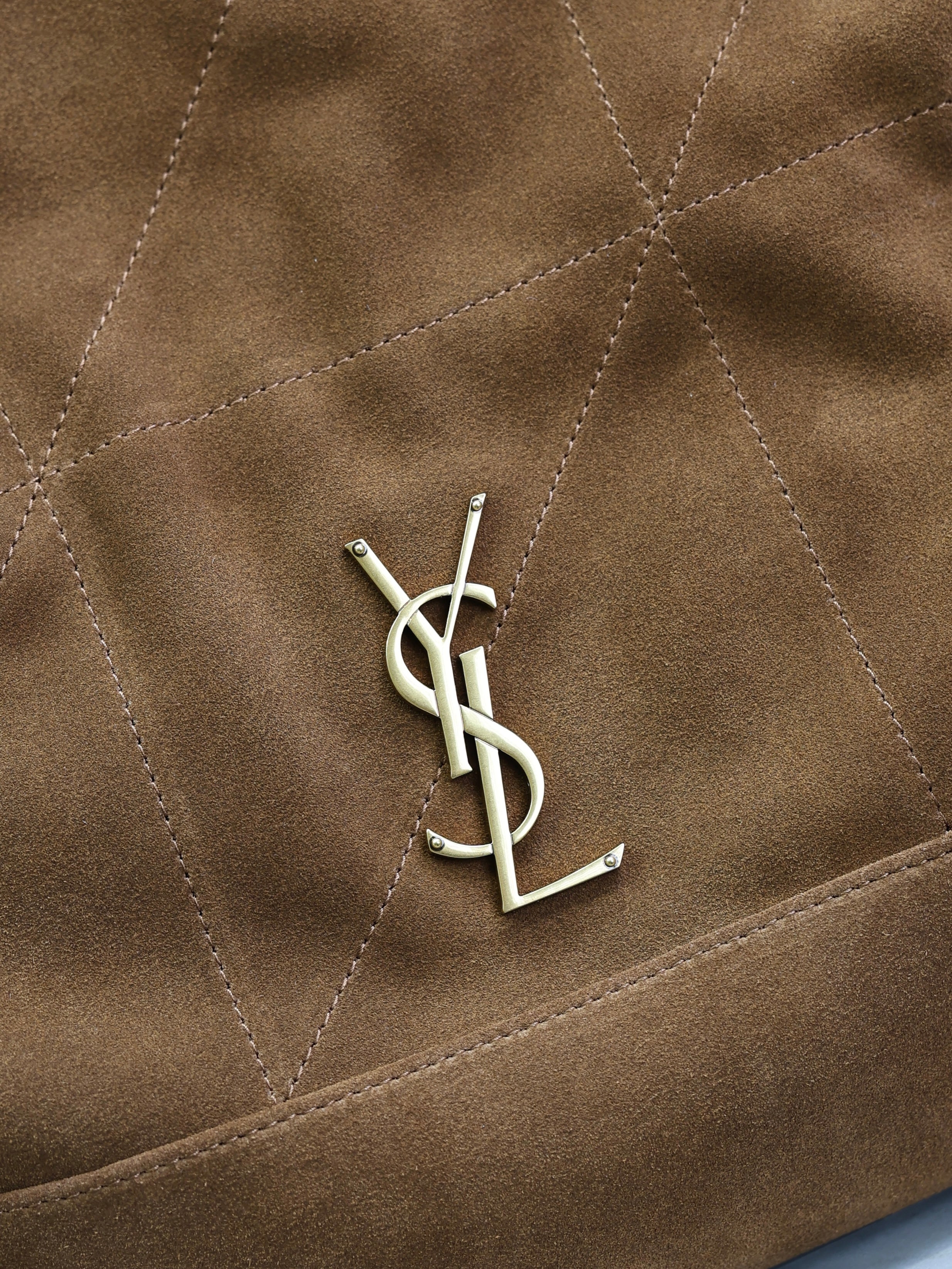 YSL Large 35cm Caramel Suede Bucket Bag