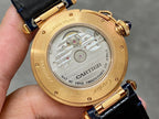 Pasha 41 mm mechanical gold white dial dark navy blue leather