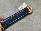 Pasha 41 mm mechanical gold white dial dark navy blue leather