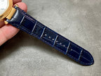 Pasha 41 mm mechanical gold white dial dark navy blue leather