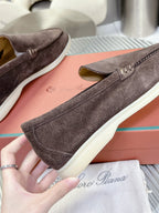 Loro Piana Suede Summer Walk Loafers Brown