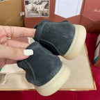 Loro Piana Suede Summer Walk Loafers Dark Grey