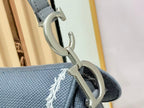 CD Saddle Bag Strap With Strap 24cm Blue Cotton