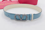 VLOGO SIGNATURE REVERSIBLE BELT 40MM BLUE  CALFSKIN