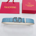 VLOGO SIGNATURE REVERSIBLE BELT 40MM BLUE  CALFSKIN