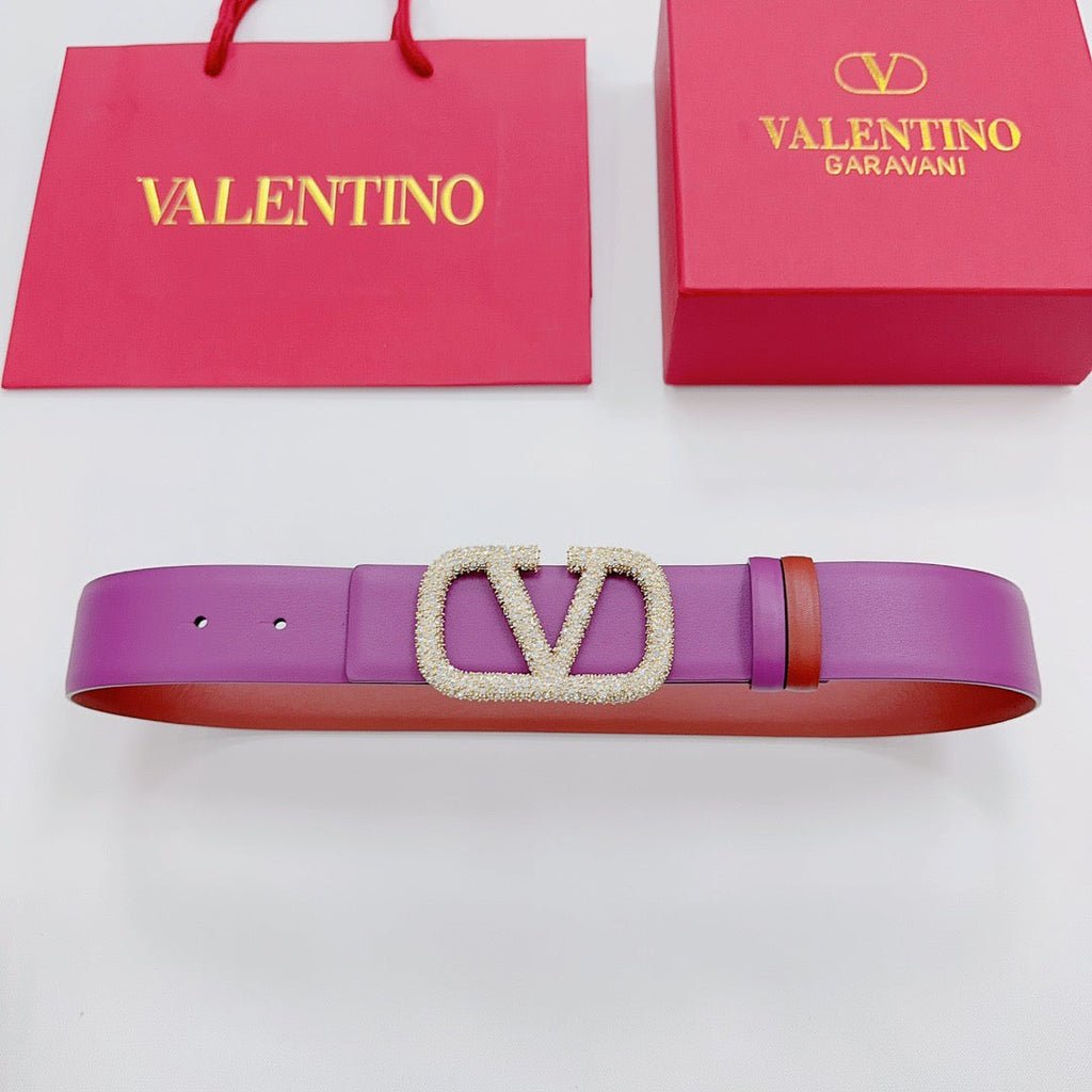 VLOGO SIGNATURE REVERSIBLE BELT 40MM PURPLE  CALFSKIN