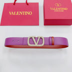 VLOGO SIGNATURE REVERSIBLE BELT 40MM PURPLE  CALFSKIN